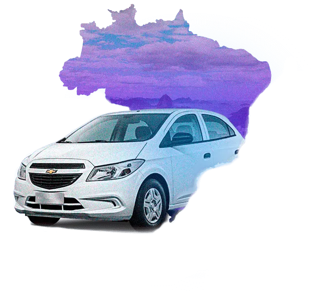 Carro sobre o mapa do Brasil